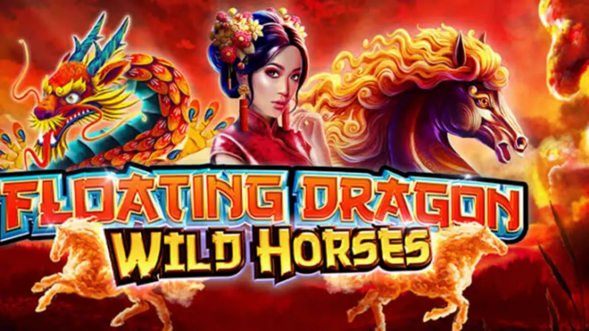 Tampilan visual slot Floating Dragon Wild Horses dengan tema Asia